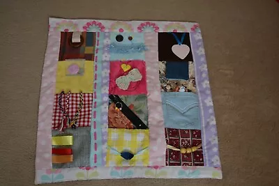 Hand Made Alzheimer's / Dementia /autism Twiddle Fidget Lap Blanket Owls On Back • £18