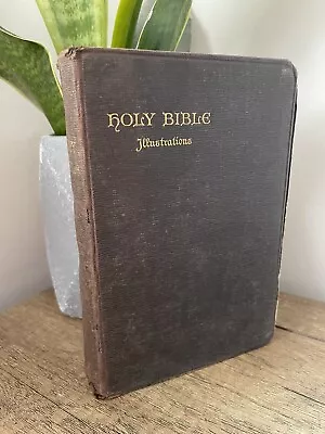 Preloved Antique 1874 Holy Bible Illustrations Hardback • £20