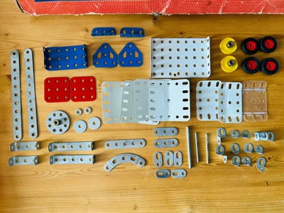 £6.50 • Buy Vintage Meccano Pieces Parts, Spare Parts, Repair, Wheel, Plate. 59 Piece