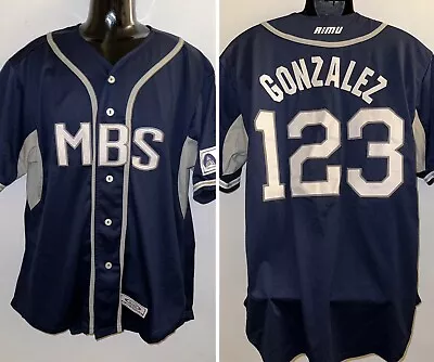 Blue Baseball  Softball Button Up GONZALEZ Jersey ~ MBS Financial ~ Adult XL • $24.99