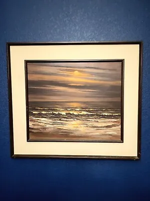 $225 • Buy Vintage Original Oil On Canvas Board Seascape By Paul C. Unterzuber (1911-2003)