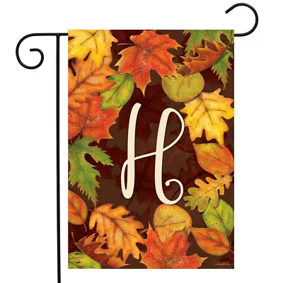 Fall Leaves Monogram Letter H Garden Flag Autumn 12.5  X 18  Briarwood Lane • $9.86