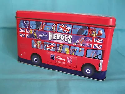 2012 Olympics London Cadbury Heroes Bus Empty Tin 18x7x10cm Storage With Lid • £7.90