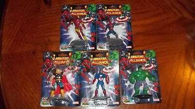 2013 Marvel Miniature Alliance Lot Of 5 Figures Spider-Man Hulk Iron Man Thor • $14.99