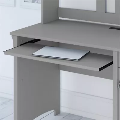 Atlin Designs Contemporary Engineered Wood Small Computer Desk W/ Hutch In Gray • $397.37