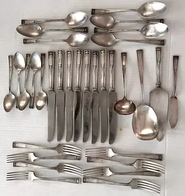 Antique 1835  R. Wallace Buckingham Silverware 32 Pieces Serving Flatware • $78.53