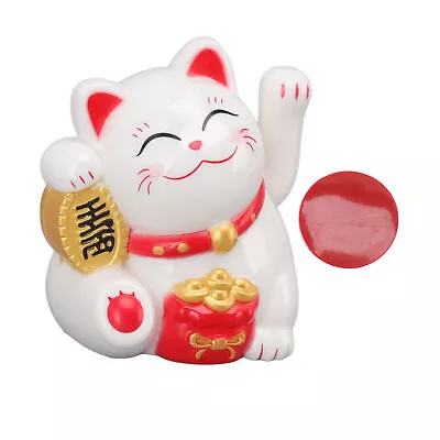 (Sit Sideways White)Chinese Lucky Cat Fortune Cat Decoration Waving Arm • $13.52