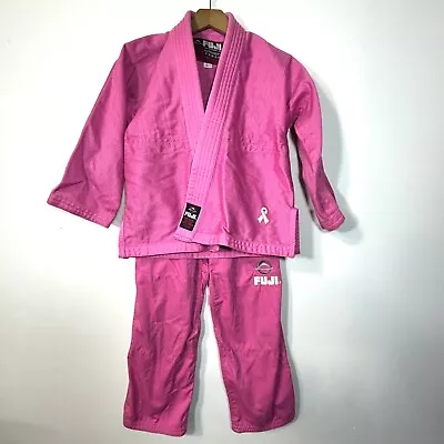 Youth Fuji BJJ Jiu Jitsu GI Kids Size WC1 Pink Single Weave Ages 9-10 • $40