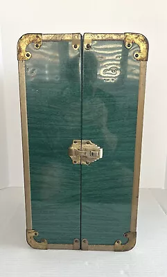 Vintage 1950's Green Metal Doll Steamer Trunk Carrying Case 19.5  Terri Lee MCM • $29.99