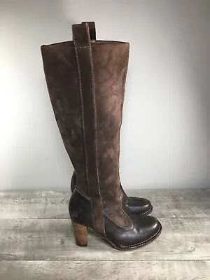 Frye Womens 77570 Villager Y2K Pull On Suede Leather High Heel Boots Size 7.5 • $118.98