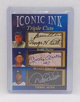 Babe Ruth Mickey Mantle Derek Jeter Triple Cuts Facsimile Autograph  • $4