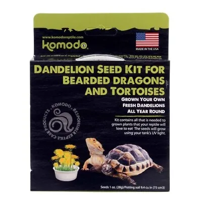 Komodo Grow Your Own Dandelion Seed Kit For Bearded Dragon & Tortoise 1 Each/6.5 • £6.52