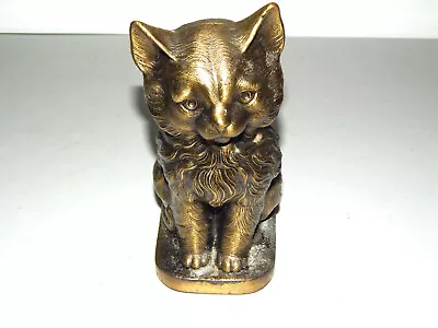 Vintage SCC Kitten Cat Cast Metal Bookend 8  (H) X 4  (D) READ DESCRIPTION • $29.99