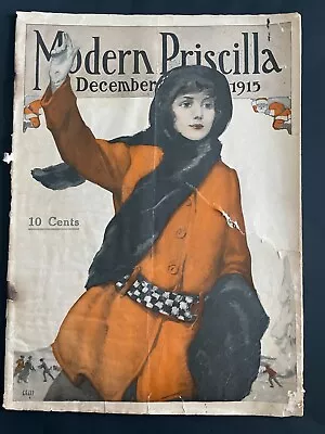 Modern Priscilla Magazine Vtg 1915 Needlework Fashions Fiction Housekeeping Ads • $12.99