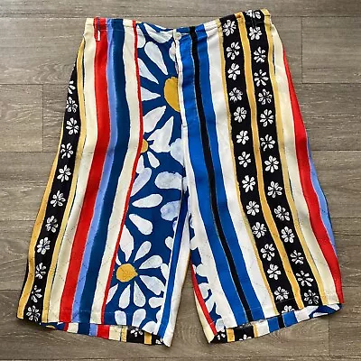 Marni Striped & Floral Print Coulotte Pants Italy Size 52 Drawstring Shorts • $129.99