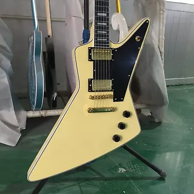 Explorer Cream Yellow Solid Body Electric Guitar Mahogany Body&Neck 6 Strings • £224