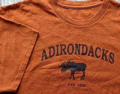 Adirondacks Heathered Burnt Orange T-shirt XL Unisex Women Moose 1892 Perfect! • $14.99