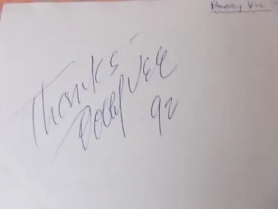 Bobby Vee Singer.Autograph.Hand Signed.  (Bag 1) • $18.66