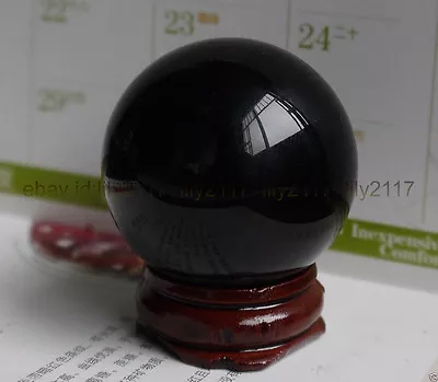 Wholesale Exquisite 40MM +Stand Natural Black Obsidian Sphere Crystal Ball Gems • £6.93