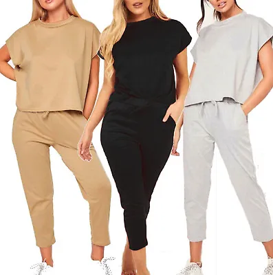 £15.99 • Buy Ladies Co Ord Lounge Set Tracksuit Short Sleeve Relaxed Fit Boxy Style 8 - 18