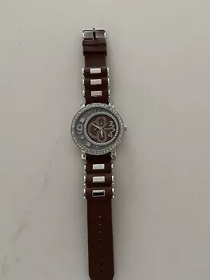 Men’s Montres Carlo 33379 Brown Dial Quartz Wrist Watch Needs Battery • $14.50