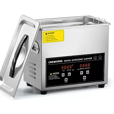 CREWORKS 60W Ultrasonic Cleaner W Heater Timer 3L Tank For Jewelry Glasses Part • $69.99