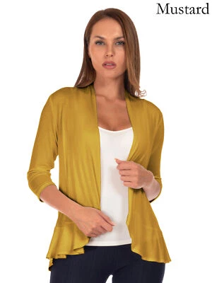 $18.99 • Buy SR Women's 3/4 Sleeve Ruffle Hem Open Cardigan (Size: S-5X) AT1209
