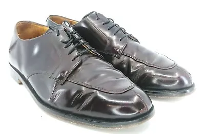 Cole Haan Oxford Men 10.5 D Burgundy Leather Lace Up Split Toe Dress Shoe C03226 • $43.99