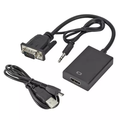 VGA To HDMI Converter 1080P HD Adapter With Audio Cable For HDTV PC Laptop TV • $6.95