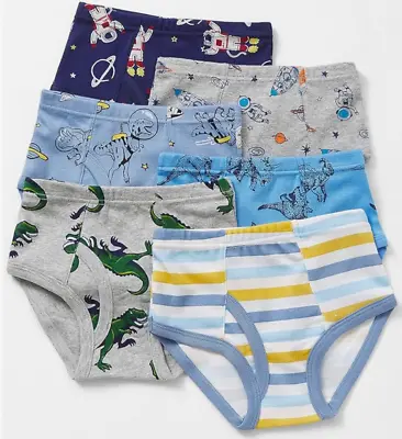 ADOREL Boys Underwear Age 5-6 Kids Pants X 6 Cotton Dinosaur Space Y Front Brief • £8.95