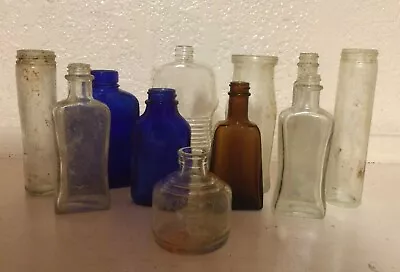 Antique Glass Bottles (Lot Of 11)   #105 • $9.99