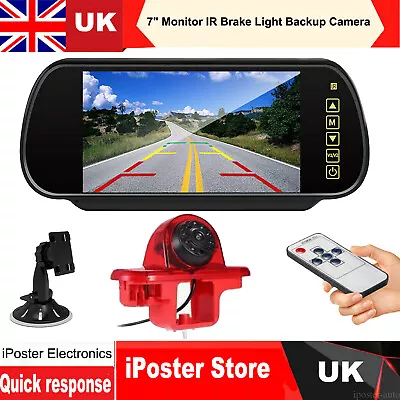 HD 7  Mirror Monitor IR Brake Light Reversing Camera For Renault Trafic Vauxhall • £97.99
