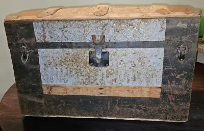 Vintage STEAMER TRUNK Storage Chest Camelback Humpback Antique Victorian Decor • $100