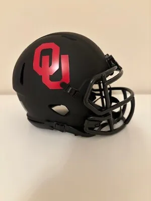 Oklahoma Sooners Mini Football Helmet Riddell Speed Eclipse Matte Black • $52