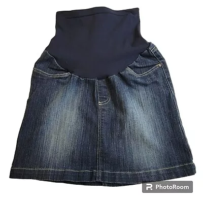 Motherhood Denim Skirt Women M Maternity Short Cotton Blend EUC • £14.48