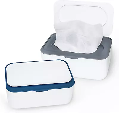 2 Pack Baby Wipes Dispenser Wipe Holder With Lids Diaper Wipes Case Bathroom Re • $29.63
