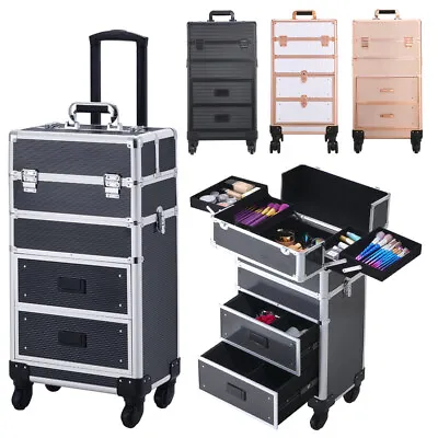 Makeup Trolley 4 In 1 Hairdressing Nail Beauty Cosmetics Drawers Case On Wheels • £79.95