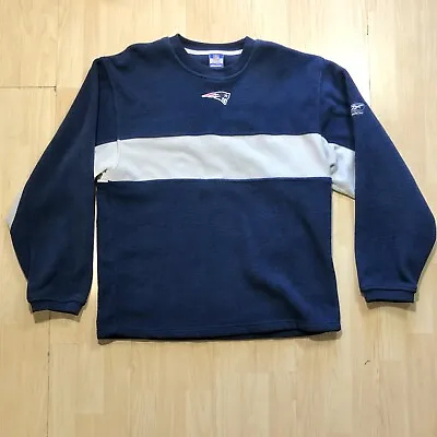 Vtg New England Patriots Reebok Pullover M Embroidered Fleece Sweatshirt 90s EUC • $14.91