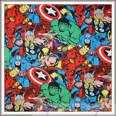 $0.65 • Buy BonEful Fabric Captain America Hulk DC Comic Marvel Super Hero Spiderman SCRAP