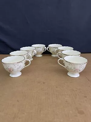 Mikasa Ivory Bone China Remembrance Tea Cup Set Of 8 Flower Gold Trim Japan • $109.99