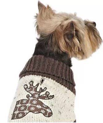 Zack & Zoey Northern Woods Moose Applique Dog Turtleneck Sweater Sm/md BNWT • $25