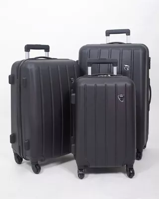 3pcs Suitcase Set ABS Cabin Hard Shell Travel Luggage Trolley 4 Wheels Light • £64.95