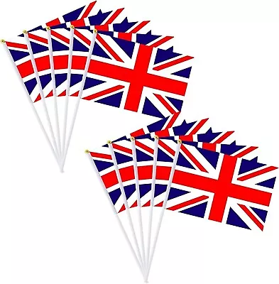 10 X Union Jack Flags Waving Hand Flag Royal Street Parties Sporting Event D Day • £4.97