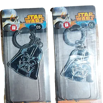 2 X DISNEY Star Wars Enamel DARTH VADER Kids Keychain Keyring Pendant Bag Charms • £11.19