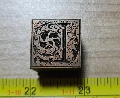 Vintage Letterpress Printing Block Ornate  L  Initial Monogram Letter Flower • $22.50