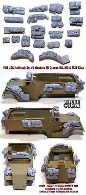 1/35 Halftrack Fender & Pack Set #5 USA WWII (Fits Dragon M2 M3 M21)- Value Gear • $18