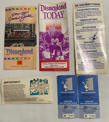 Disneyland 1987 Souvenir Guide Inserts 2 July 4th Club Passport Tickets 1980s • $18.99