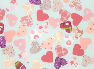 Pink Card Hearts Card Making Craft Embellishments Scrapbook Table Confetti • £0.99