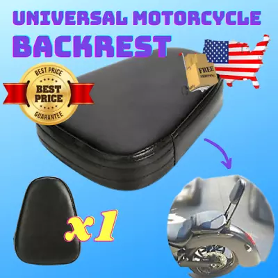 Universal Motorcycle Synthetic Leather Rear Sissy Bar Backrest Cushion Pad Black • $18.75