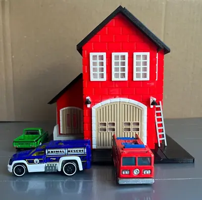 The Fire House Fire Station Diorama Compatible With Hot Wheels And Matchbox Cars • $70